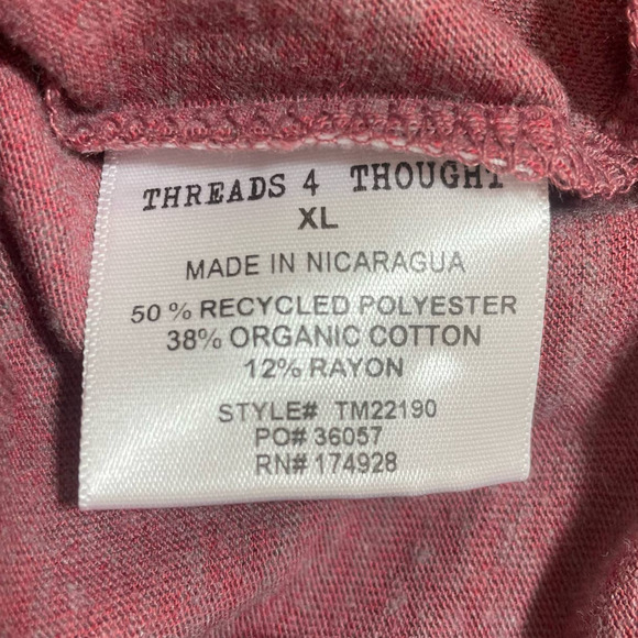 Threads 4 Thoughts Women Top L Rose Tee Organic Cotton Soft Relaxed Lounge NEW - Picture 7 of 10